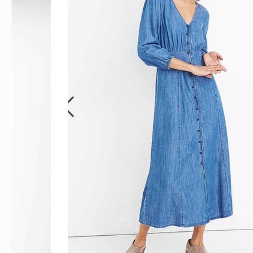Madewell Chambray 3/4 Sleeve Maxi Dress sz8